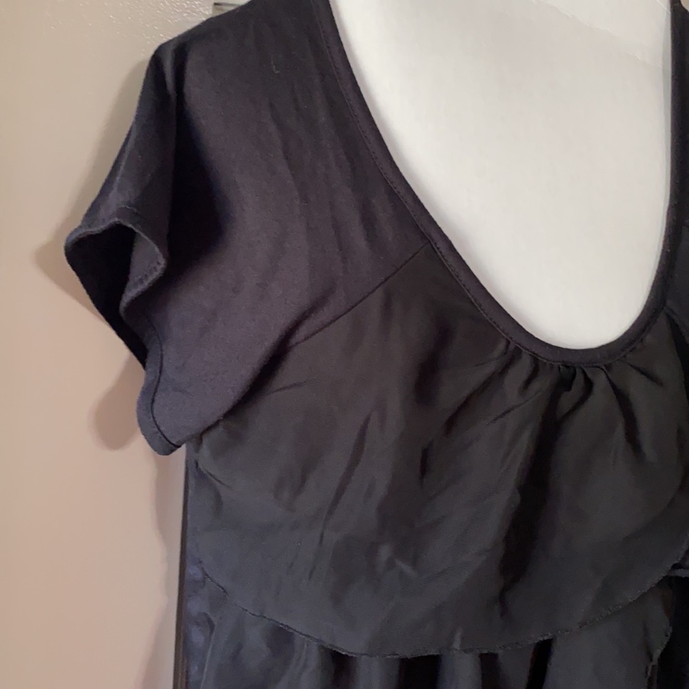 Black frilly French Landry dress shirt - Picture 4 of 5